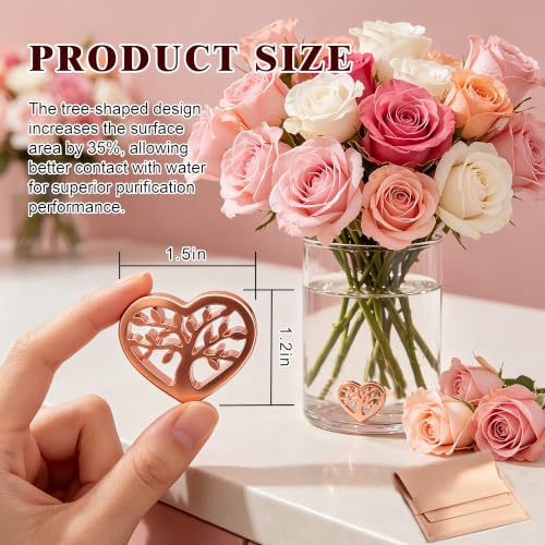 Copper Flower Food Tag for Fresh Cut Flowers - Eco Reusable Water Clarifier