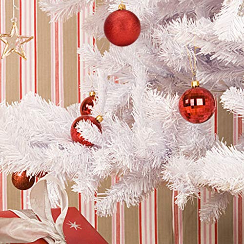 Christmas Ball Ornaments Set - Red 1.57" Pre-Strung Holiday Decorations, 34 Pack
