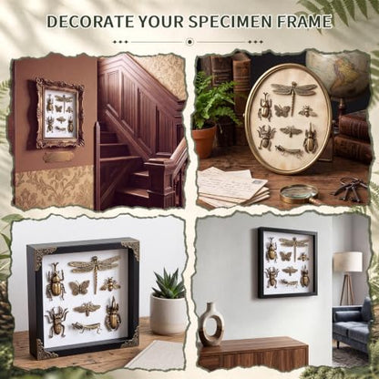 8 PCS Brass Insect Figurines Set - Animal Miniatures for Home Decor & Collecting - Insects Variation