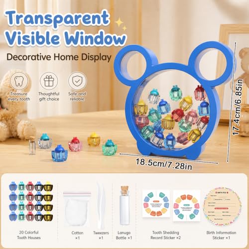 Baby Tooth Fairy Storage Box with Capsules & Keepsake Jar - Cute Baby Teeth Keepsake