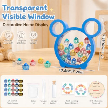Baby Tooth Fairy Storage Box with Capsules & Keepsake Jar - Cute Baby Teeth Keepsake