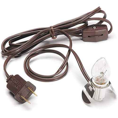 Darice Accessory Cord with One Bulb Light, 6¡¯ Cord, Brown ? Single Bulb Replacement Cord with On/Off Switch, Plugs into Electrical Outlets, Perfect Craft and Holiday Blow Mold Light