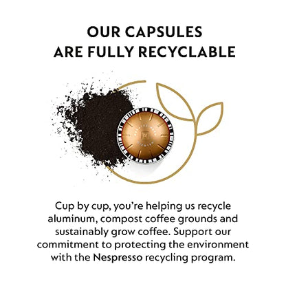 Nespresso Capsules Vertuo, Fortado Decaffeinato, Gran Lungo, 30-Count Coffee Pods, Brews 5.0 oz.