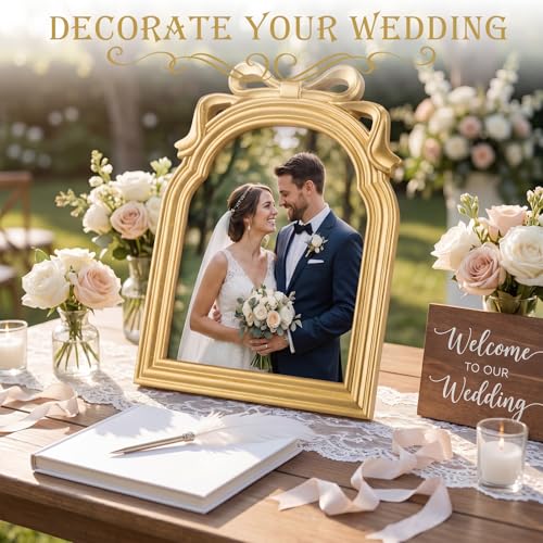 Vintage Gold Frame Set - 6 Pieces 8x10 Wall & Tabletop Photo Frames - Retro Style