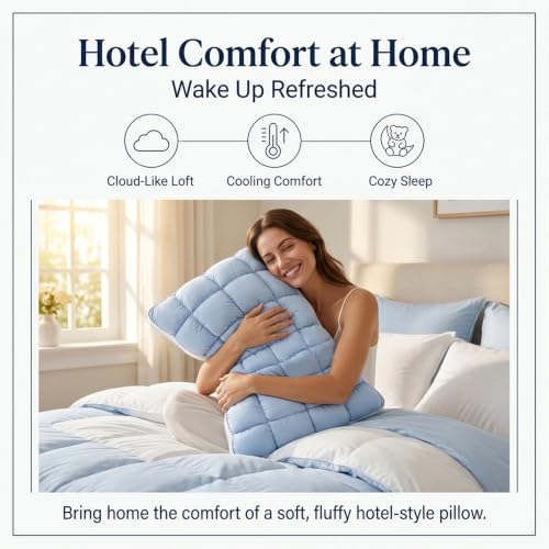 Gray Fluffy Cloud Pillow with Breathable Cool-Touch Fabric - Adjustable Loft