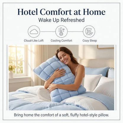 Gray Fluffy Cloud Pillow with Breathable Cool-Touch Fabric - Adjustable Loft
