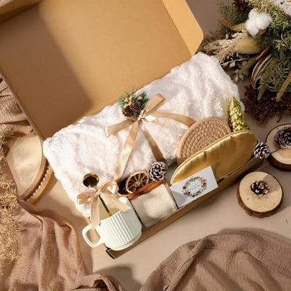 Vesici Christmas Gift Basket Set for Women - Bohemian Beige