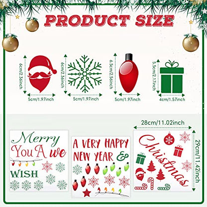 3 Pieces Christmas Wall Decals Snowflakes Quotes Holiday Stickers for Door & Wall Decor