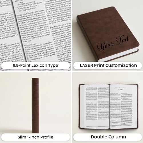 Personalized Wedding Bible with Brown Cover - Engraved Name & Text - Bridal Gift - Custom Edition - D2 Brown Variation
