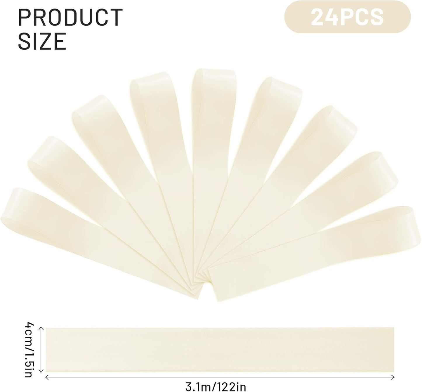 Regine Switzerland Wedding Bows - Elegant Satin Chair Decorations | 24 Ivory White Ribbons