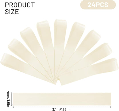 Regine Switzerland Wedding Bows - Elegant Satin Chair Decorations | 24 Ivory White Ribbons