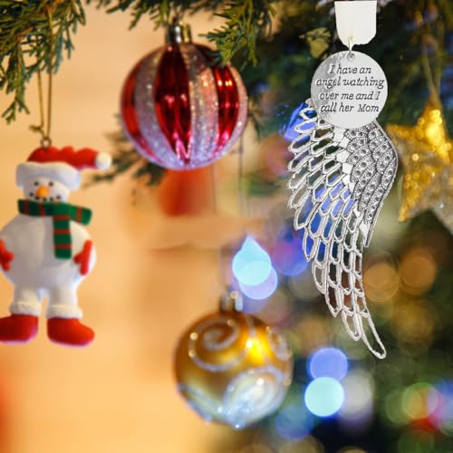 Memorial Angel Wing Ornament for Loss of Loved One - Mom / Single Wing