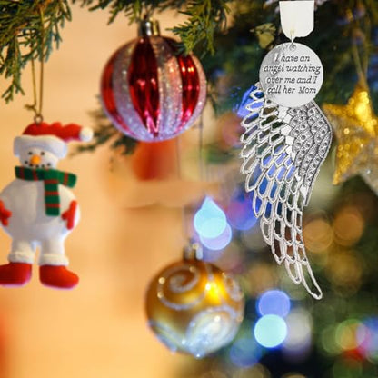 Memorial Angel Wing Ornament for Loss of Loved One - Mom / Single Wing