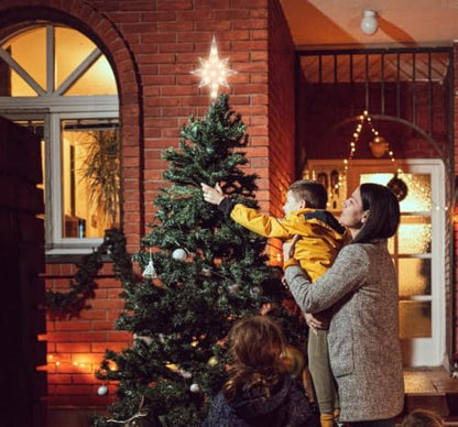 12.9 Inch Christmas Tree Topper Bethlehem Star with Warm Lights - Festive Holiday Decor