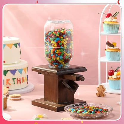 Maxdot Wooden Candy Dispenser Machine - Deep Brown 2 Pack Snack Storage