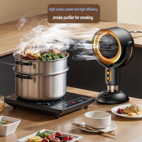 Portable Smoke Purifier Fan for Indoor Cooking & BBQ - Gold