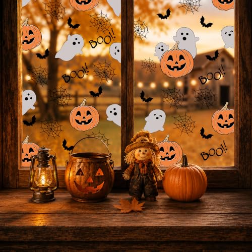 Halloween Window Clings 9 Sheets Reusable Static Decor for Glass & Mirrors