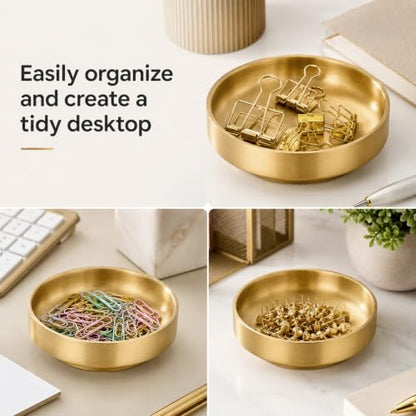 Gold Paper Clip Holder - Desk Organizer for Office & Home