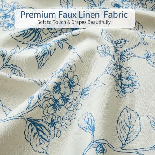 Warmstar Hydrangeas Blue Floral Shower Curtain Water-Resistant 72x72 Inches