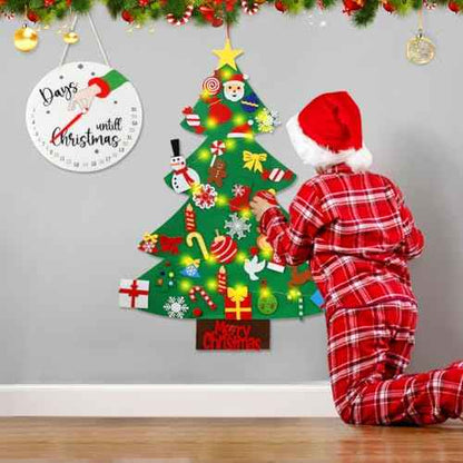 Advent Calendar 2025, Felt Christmas Tree for Kids Advent Calendar Countdown with 40 pcs DIY Xmas Tree Detachable Ornaments and String for Xmas Decorations Gift for Toddlers
