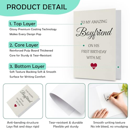 Funny Birthday Card for Boyfriend - Romantic Greeting Card from Girlfriend