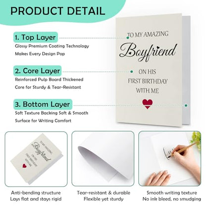 Funny Birthday Card for Boyfriend - Romantic Greeting Card from Girlfriend