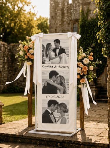 Personalized Wedding Photo Tapestry Custom Couple Backdrop Bride Gown Groomsmen