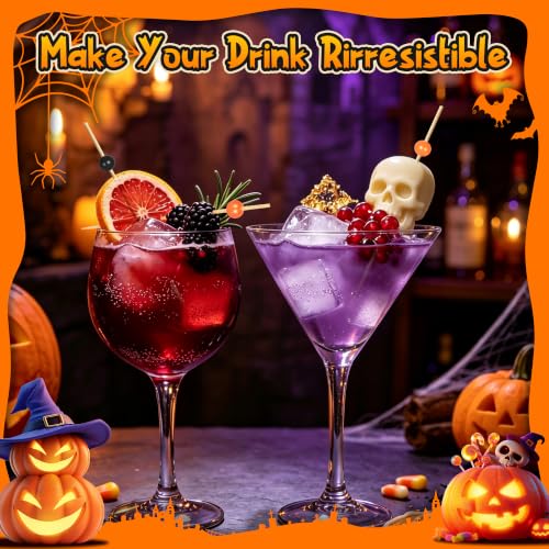 Halloween Cocktail Picks Black & Orange Pearl Toothpicks for Appetizers - 100 Pack