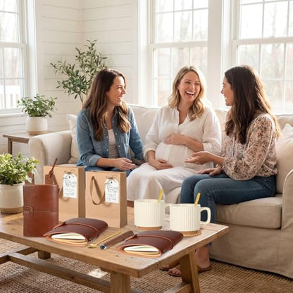 Brown Baby Shower Gift Set with Mugs, Coasters, Notebooks & More