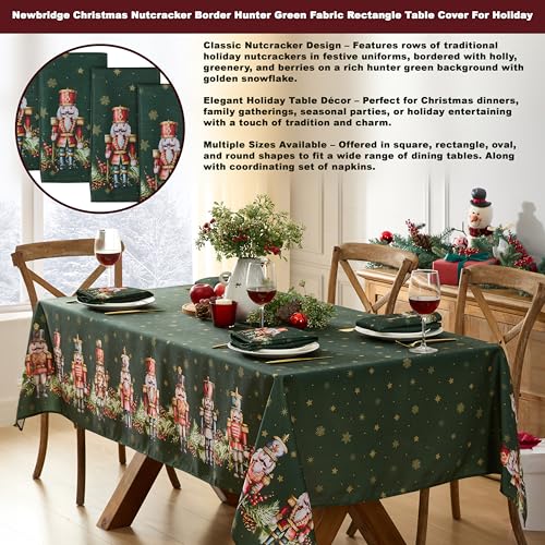 Christmas Nutcracker Fabric Napkins Set of 4 - Hunter Green Holiday Table Linens
