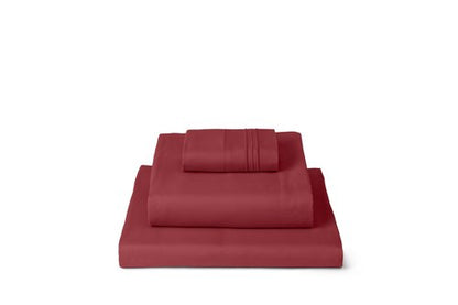 Mellanni Twin XL Sheets Set - 3 PC Iconic Collection Bedding - Hotel Luxury, Extra Soft, Cooling Bed Sheets - Wrinkle, Fade, Stain Resistant (Twin Extra Long, Brick Red)