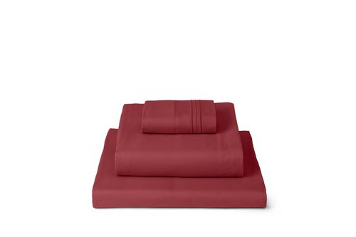 Mellanni Twin XL Sheets Set - 3 PC Iconic Collection Bedding - Hotel Luxury, Extra Soft, Cooling Bed Sheets - Wrinkle, Fade, Stain Resistant (Twin Extra Long, Brick Red)