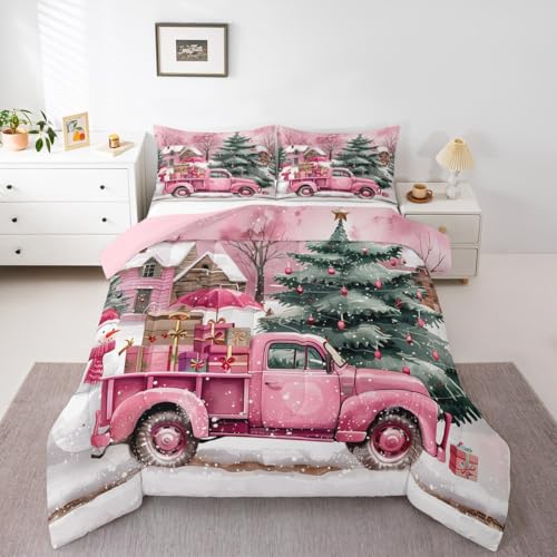 Kids Pink Christmas Comforter Set King Size Multi 200 - Feelyou