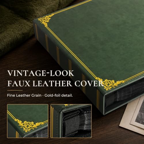 Large Green Photo Album 4x6 Faux Leather Holds 600 Pictures - Variation of 600 Pockets