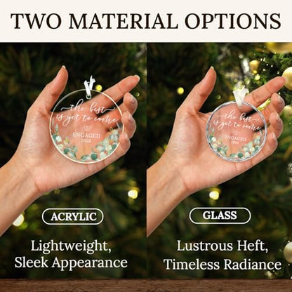 Engaged 2026 Acrylic Ornament - Engagement Gifts for Couples, Her, Bride to Be - Variation of Engaged 7 2026