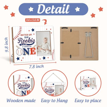 Baseball 1st Birthday Photo Frame - Baby Memory Keepsake, Party Decor