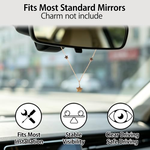 Rearview Mirror Charm Hanger Clear Acrylic Hooks - Car Decor Accessories