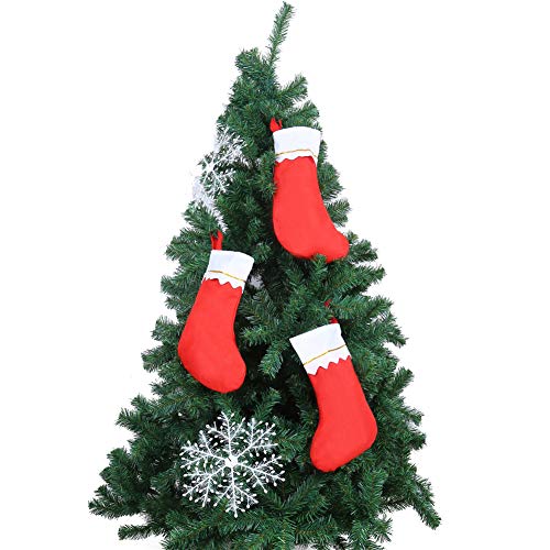 CCINEE 12-Pack Red Felt Christmas Stockings 15-Inch with 7-Inch Opening