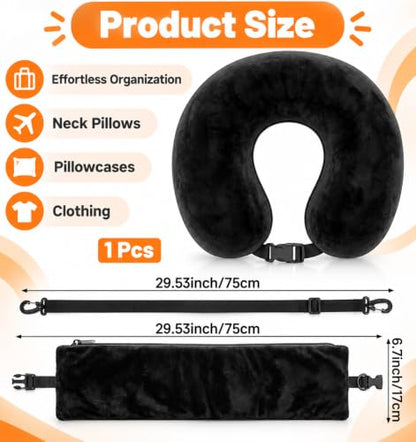Stuffable Travel Neck Pillow - Adjustable, Space-Saving Support for Airplane & Car