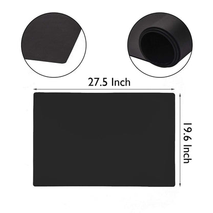 27.5 ''by 19.6 ''Oversize Silicone Placemat for Craft Flexible Multipurpose Huge Extra Large Size Non Slip Waterproof Baking Mat Sheet Black 1 PCS