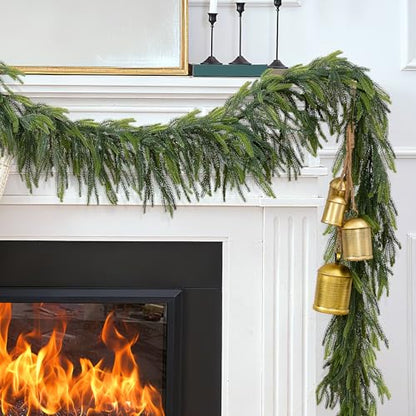 6Ft Faux Norfolk Pine Garland - Realistic Holiday Decor, Indoor & Outdoor