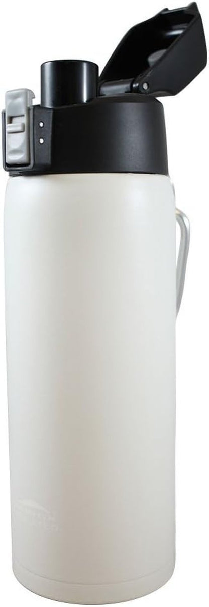 Aquatix Stainless Steel Sports Water Bottle - 21 Ounce, Arctic White, Double Wall Insulated | Keeps Drinks Cold 24H, Hot 6H