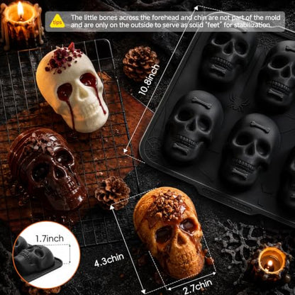 Skull Baking Pan with Metal Reinforced Frame - Halloween Cake Molds - Variation 1