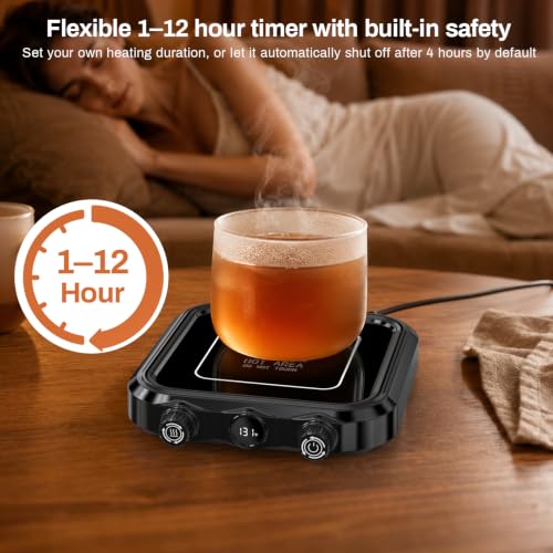 Black Candle Warmer Plate for Coffee Mug Desk Heater 36W - Sproerden