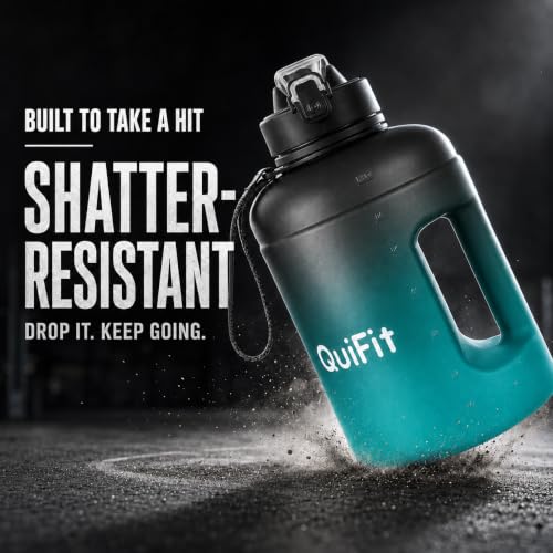 73oz Water Bottle with 2 Lids - Black Blue, BPA-Free, Leak Proof, Dishwasher Safe