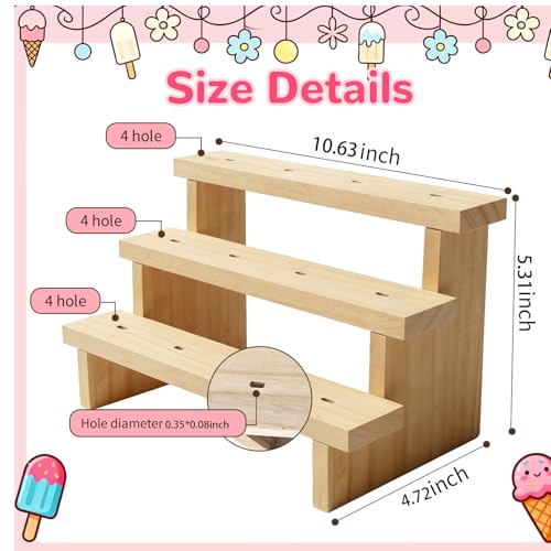 Wood Cakesicle Stand 2 Pack with Chalkboards - Rustic Dessert Display Rack