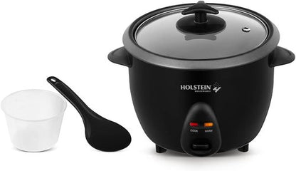 Holstein Housewares Rice Cooker - 16-Cup Capacity with One-Touch Operation | Black, Perfect for Rice & Grains