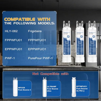 Water Filter Replacement for Frigidaire 3 Pack - Compatible with GRFS2853AF and More