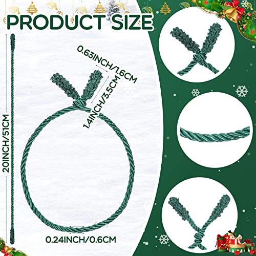 Green Christmas Garland Ties - 8 Pack 20 Inch Holiday Twist Ties