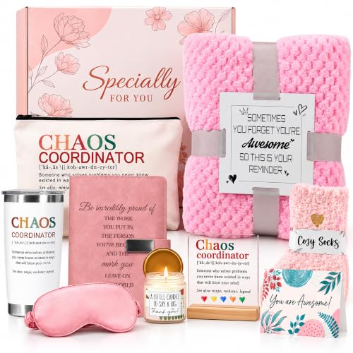Pink Chaos Coordinator Gift Set for Women - Coworker Appreciation 10pcs